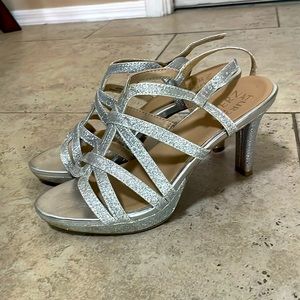 Silver Glitter Heels